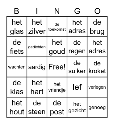 De toekomst Bingo Card