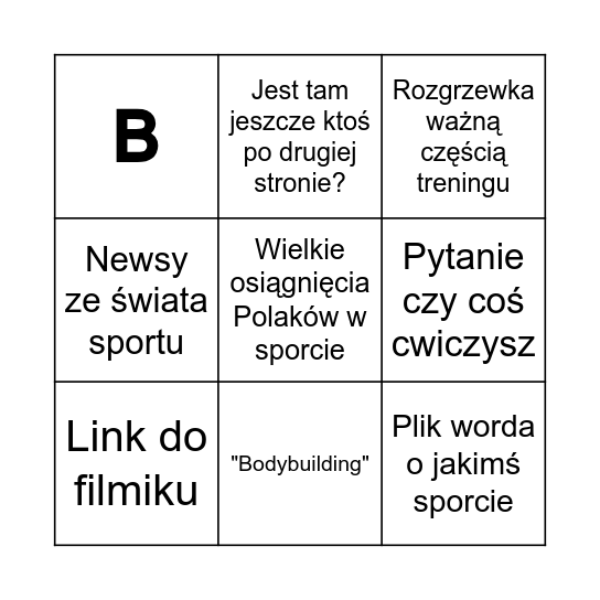 NIEMIEC BINGO Card