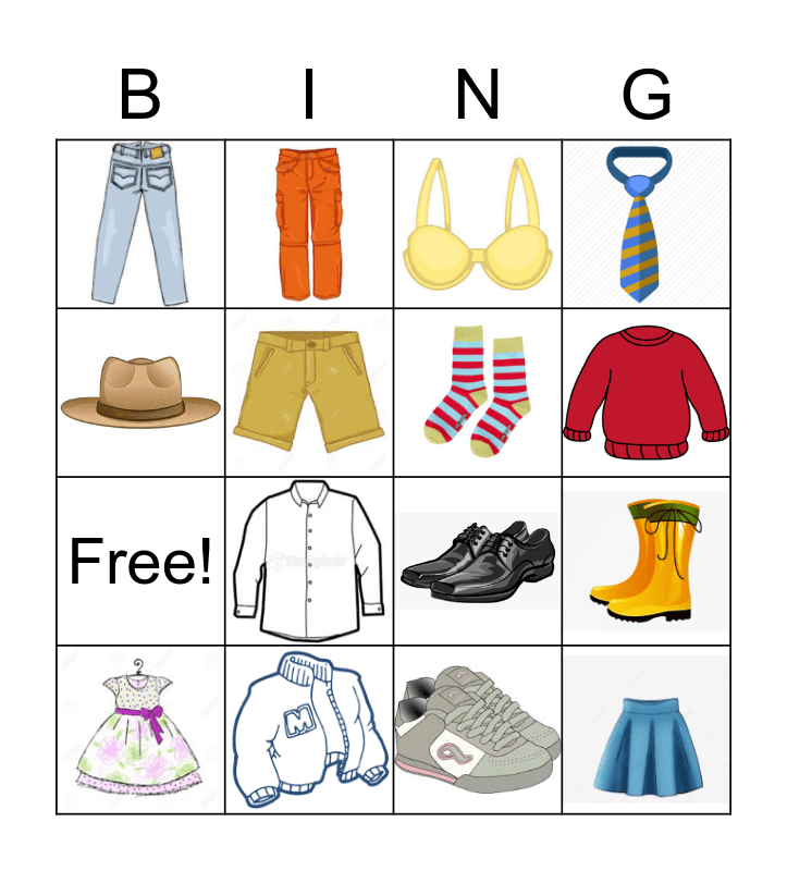 What are you wearing? Bingo Card