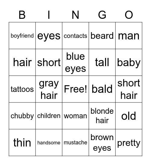 Como Eres Bingo Card