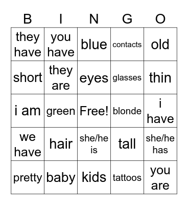 como eres Bingo Card