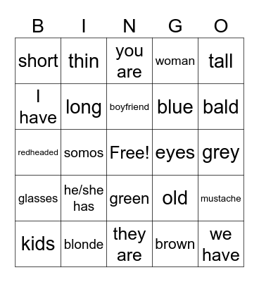 como eres Bingo Card