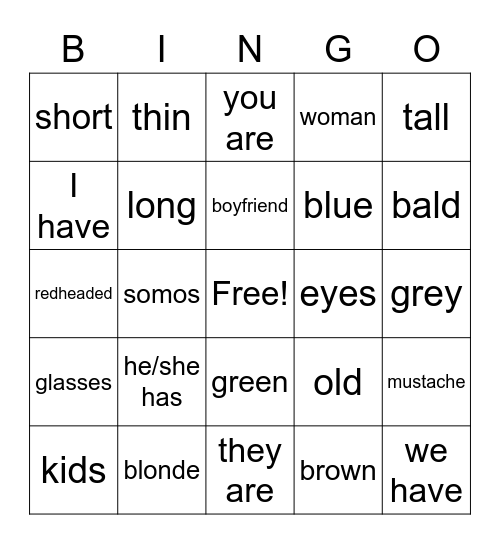 como eres Bingo Card