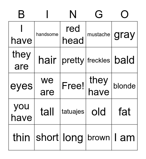 como eres Bingo Card