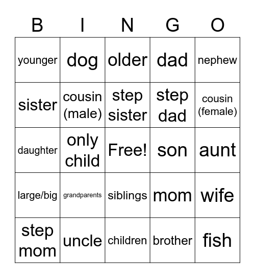 familia Bingo Card