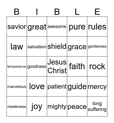 Bible Bingo Card