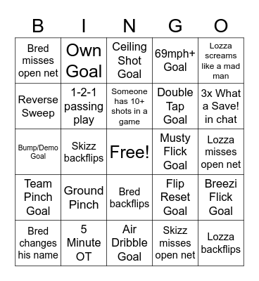 Staffs Society Showdown Bingo Card