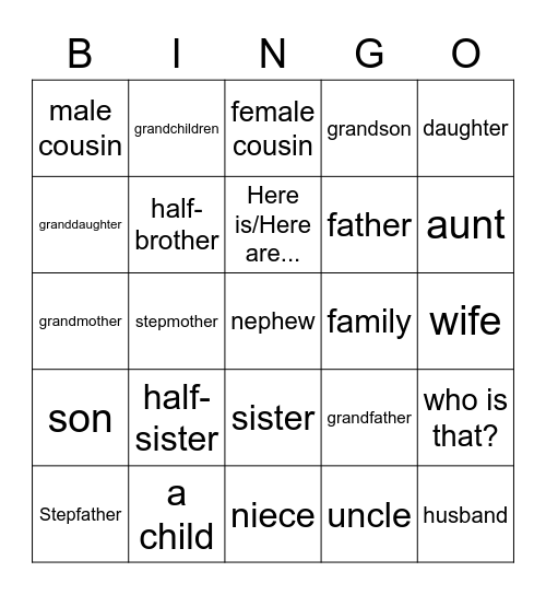 Ch.3.2 Vocabulary Bingo Card