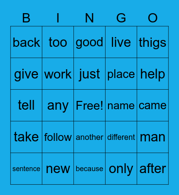 Sight Words 200's Bingo Card