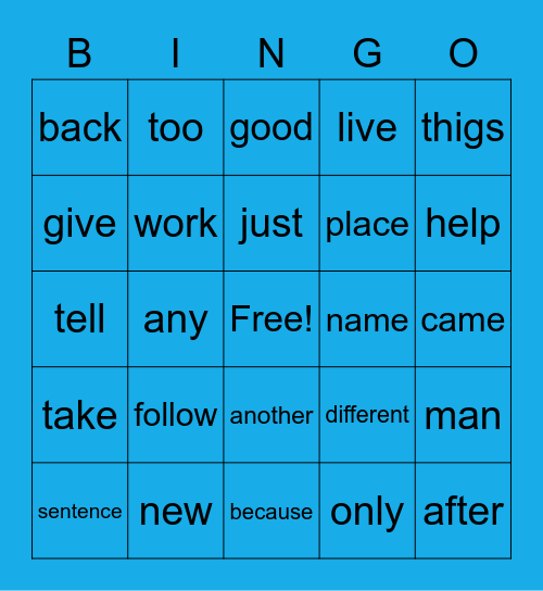 Sight Words 200's Bingo Card