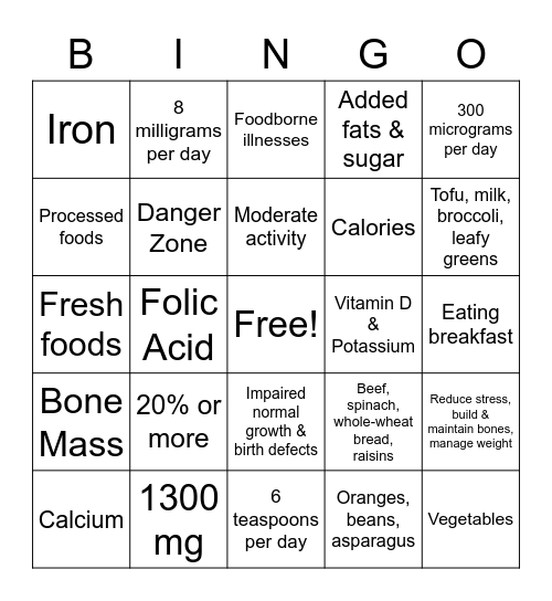 Digging Deeper Bingo Card