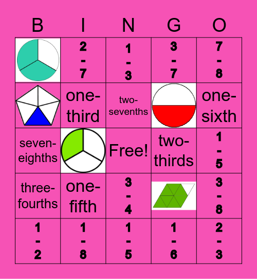 3rd Grade Fractions Bingo Card