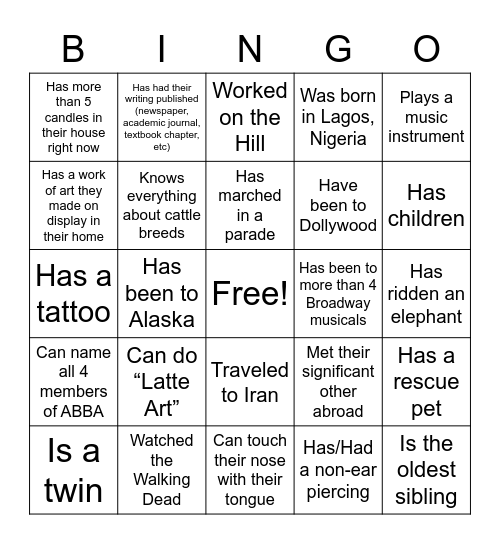 ARPM Bingo Card