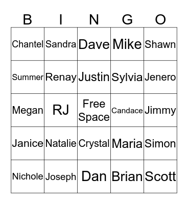 Bridal Bingo Card