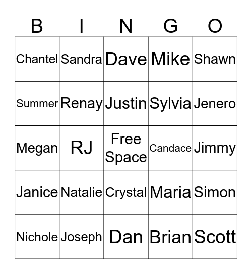 Bridal Bingo Card