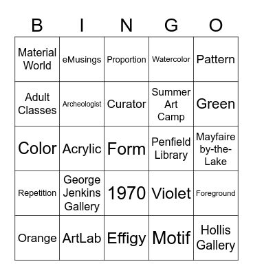 PMoA Bingo Card