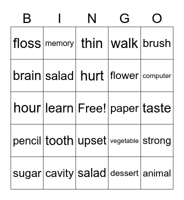 Reading Future-dream 1-unit 6~unit 10 Bingo Card