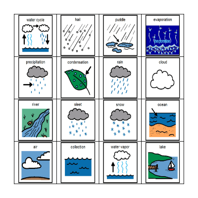 The Water Cycle Bingo Card