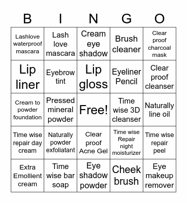 MARY KAY Bingo Card