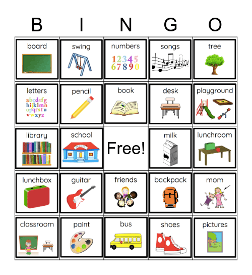 Pete the Cat BINGO Card