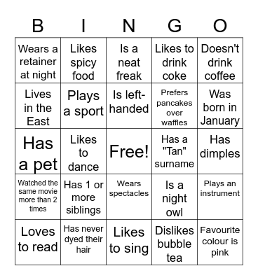 BINGO TIME! Bingo Card