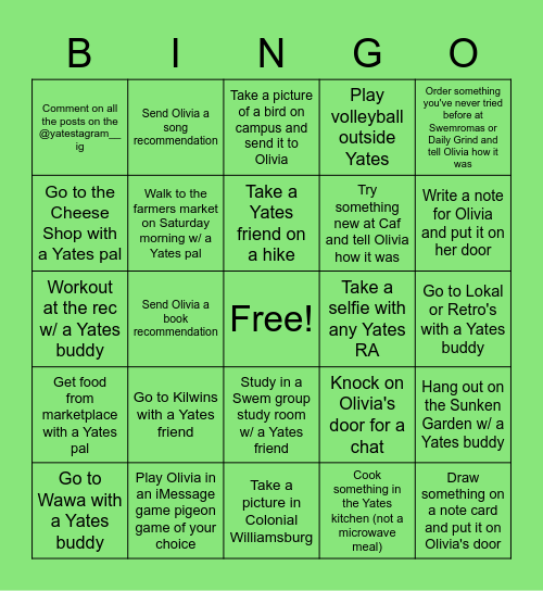 Y2N Bingo! Bingo Card