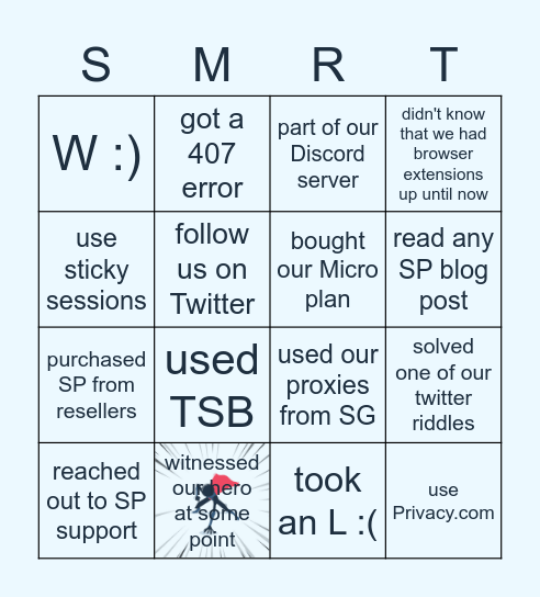 Smartproxy Bingo Card