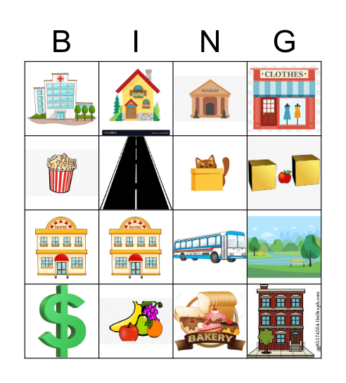 Español1 la ciudad/ el barrio Bingo Card