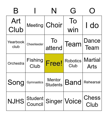 Spanish Bingo Card
