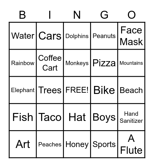 Random CCC Bingo Card
