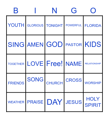 JESUS Bingo Card