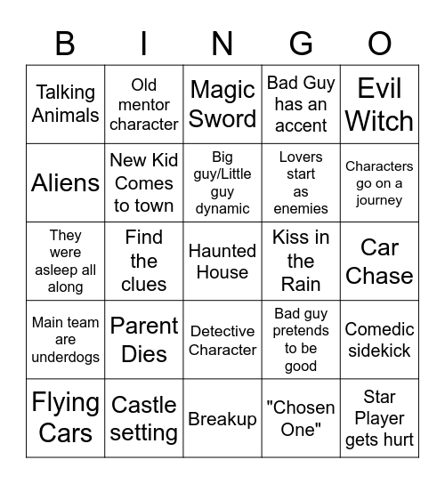 Trope Bingo Card