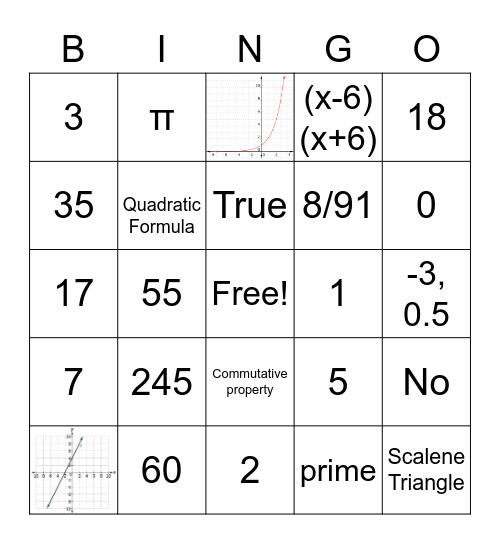 * Math Bingo! * Bingo Card