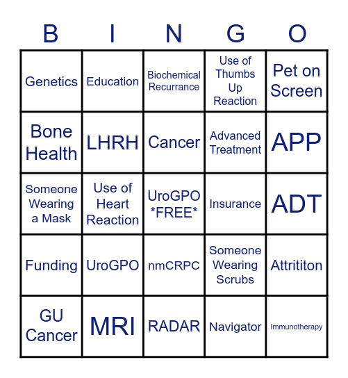 Patient Navigator - Buzzword Bingo Card