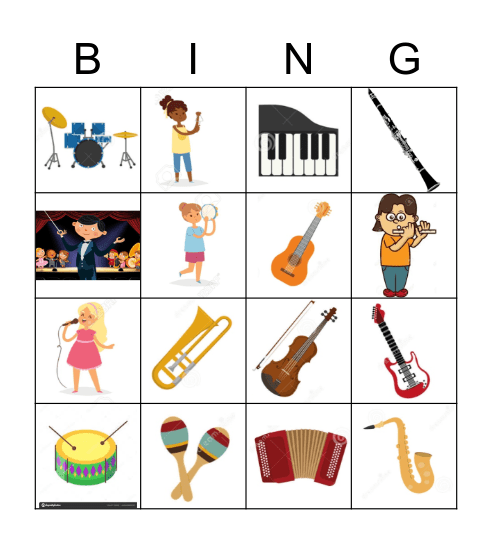 Instruments de musique Bingo Card
