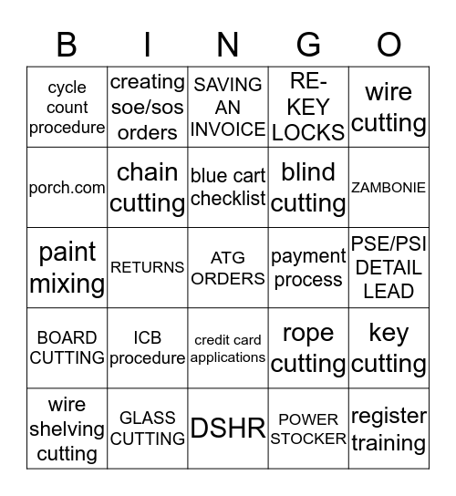 1829 BINGOMANIA Bingo Card