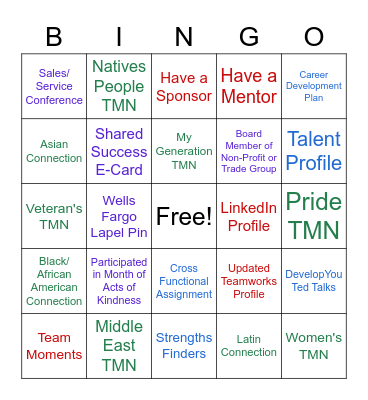 Diversity Bingo Card