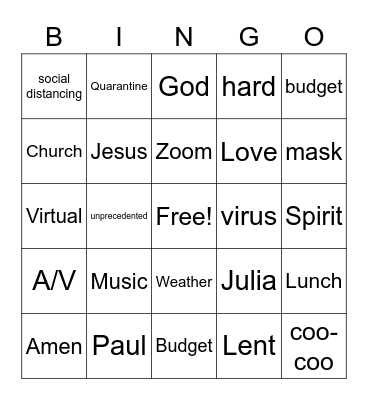 Annual Meeting Bingo Card