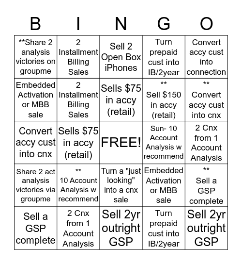 Best Buy Mobile - Win The Weekend 1/10 - 1/11/15 Bingo Card