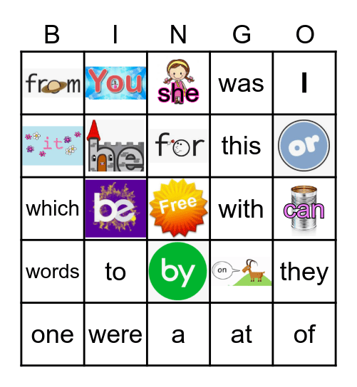 K - Sight Words Bingo Card