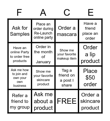 Lets have fun Bingo Card