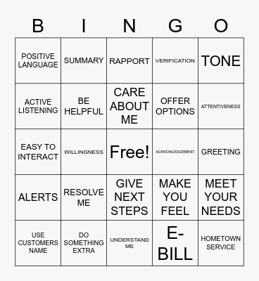 BEST "US" BINGO Card