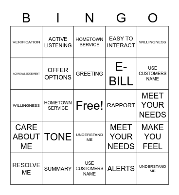 BEST "US" BINGO Card