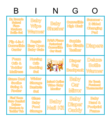 Baby Curichiyil BINGO game Bingo Card