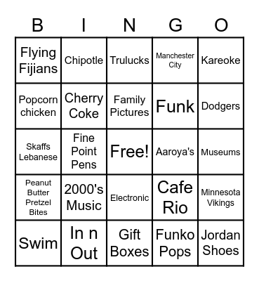 Team Saunders: all about us Bingo Card
