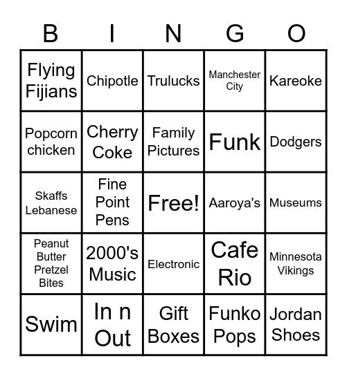Team Saunders: all about us Bingo Card