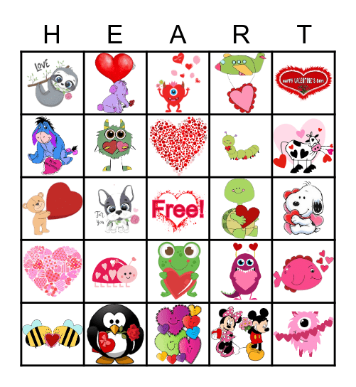 Happy Hearts BINGO Card