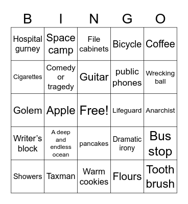 Stranger Than Fiction Bingo Card