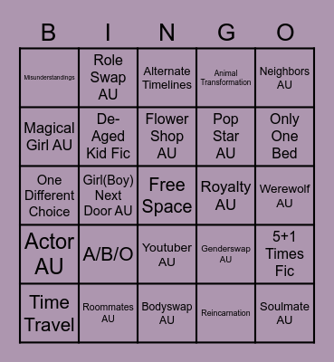 Trope Bingo Card