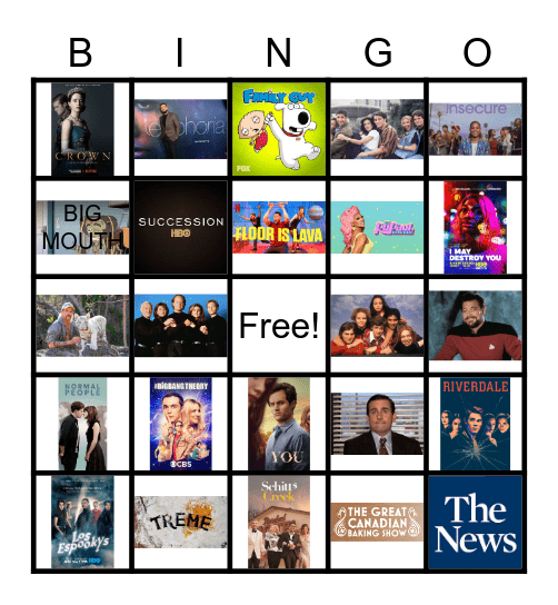 WE LOVE TV Bingo Card